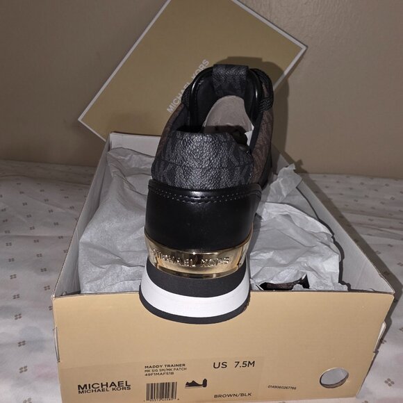 Michael Kors Maddy Trainer Sneakers – Brown/Black – Women’s 7.5M (Brand New) - Picture 3 of 7